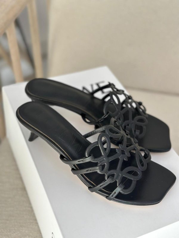 loewe petal anagram sandals black