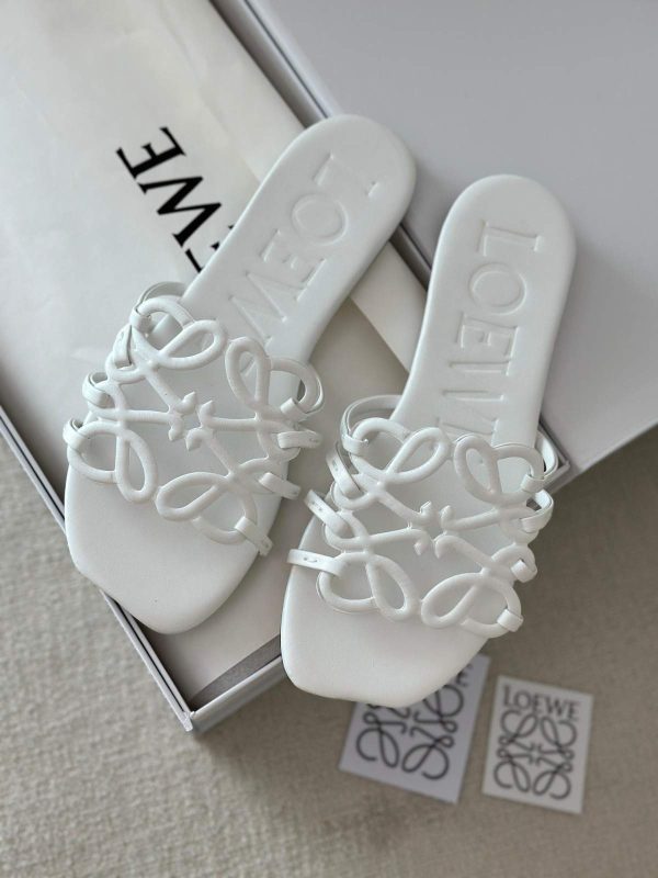 loewe petal anagram sandals white
