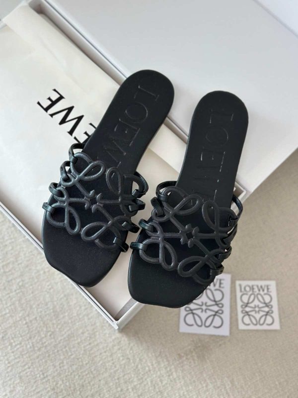 loewe petal anagram sandals black