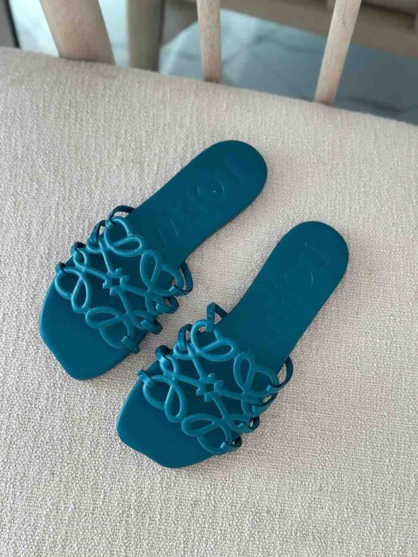 loewe petal anagram sandals blue