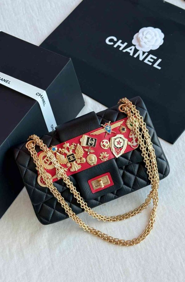 chanel romanov flap bag replica black