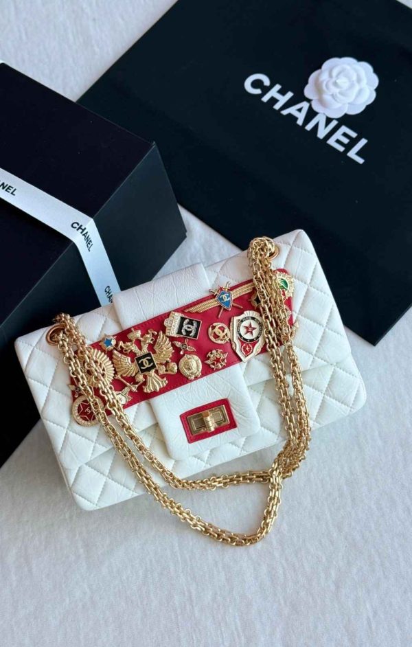 chanel romanov flap bag replica white