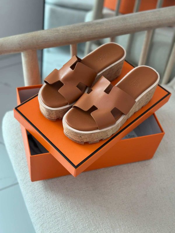 Hermes eze 30 women's sandals brown