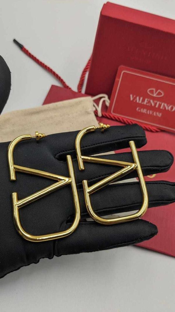 valentino earrings gold metal