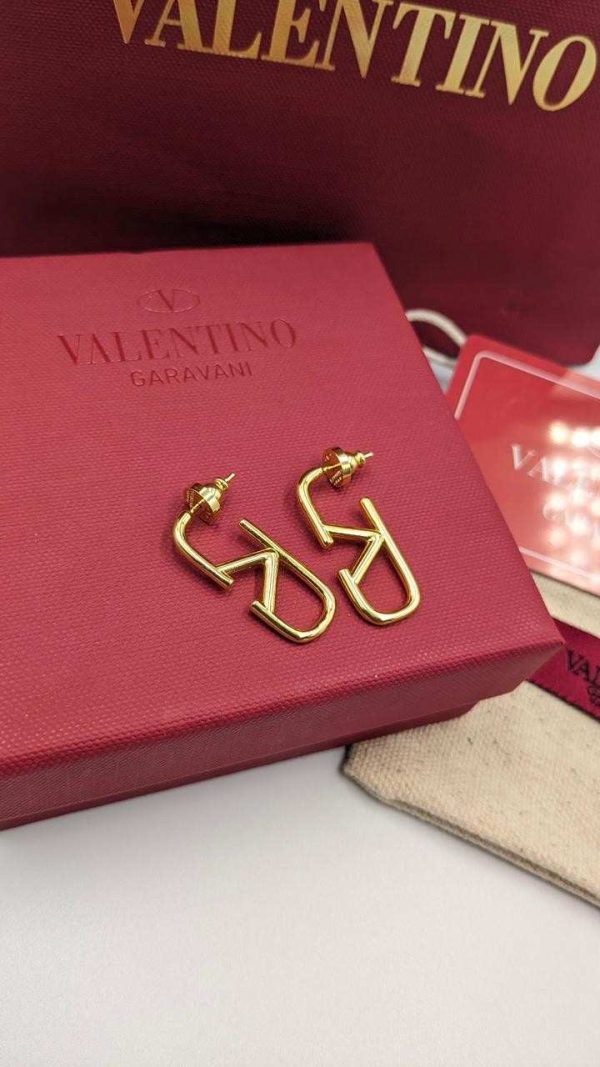 valentino earrings gold metal