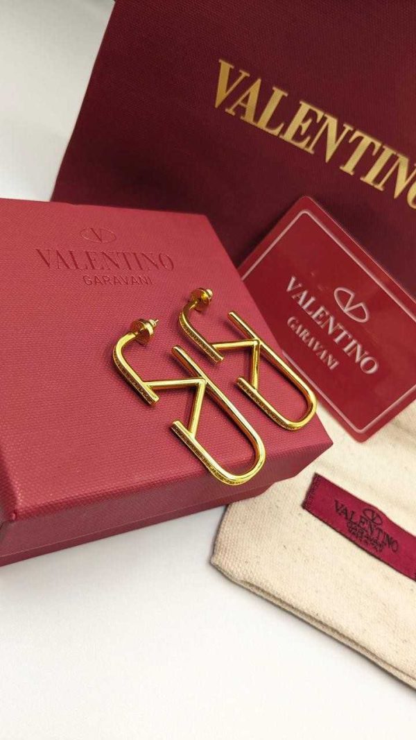 valentino earrings gold metal