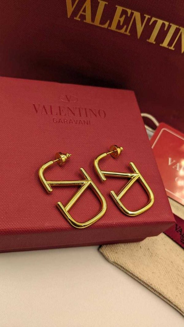 valentino earrings gold metal