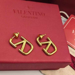 valentino earrings gold metal