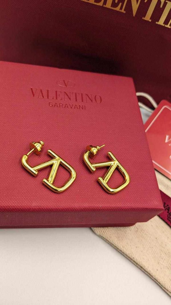 valentino earrings gold metal
