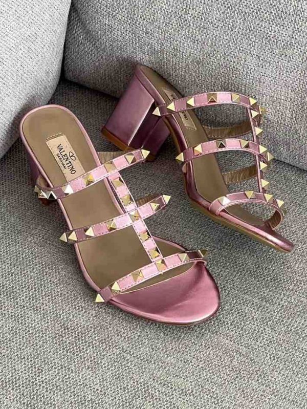 valentino garavani rockstud sandals purple