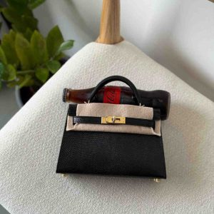 Hermes mini kelly bag black
