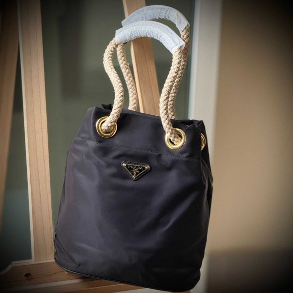 prada mariner re-nylon small bucket bag black