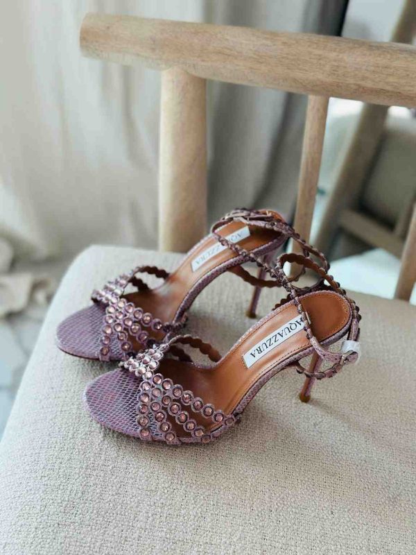 Aquazzura tequila 105 crystal heel beige pink
