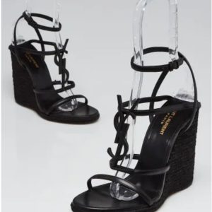 YSL cassandra espadrille black