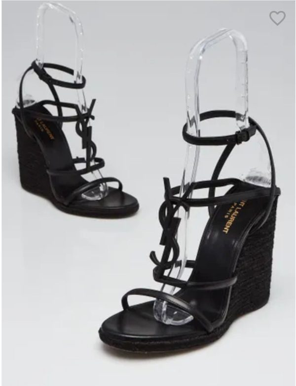 YSL cassandra espadrille black
