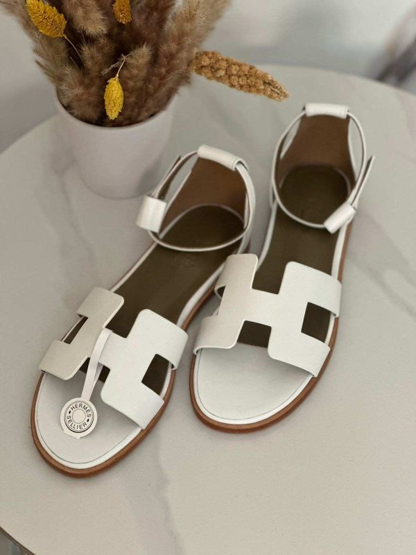 Hermes santorini sandal white