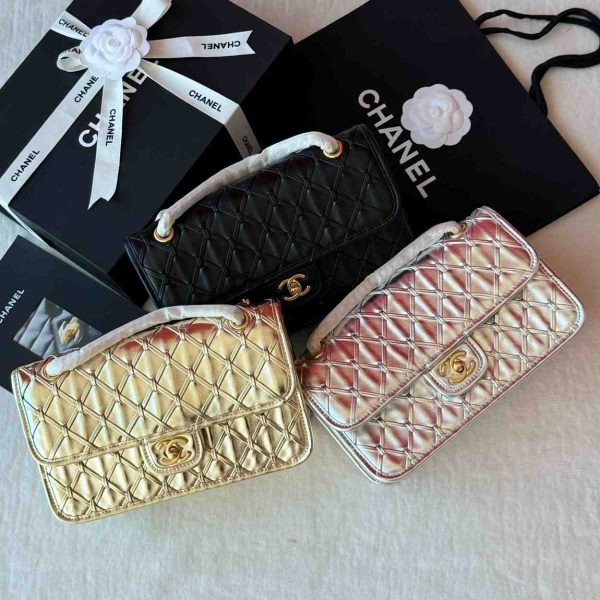 Chanel 25s metallic pink mini flap