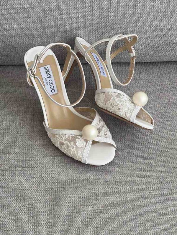 jimmy choo sacora 85 pearl heels white