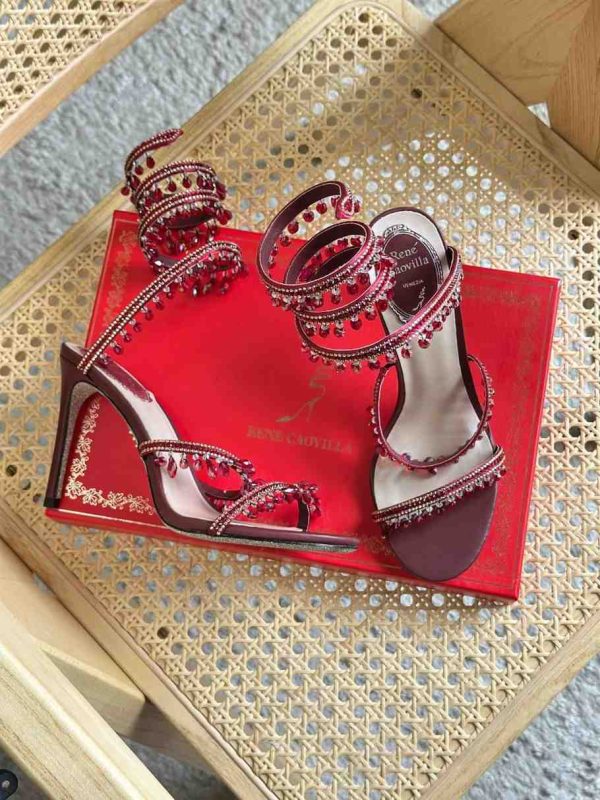 Rene caovilla chandelier heels red