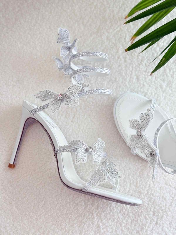 rene caovilla butterfly white colour