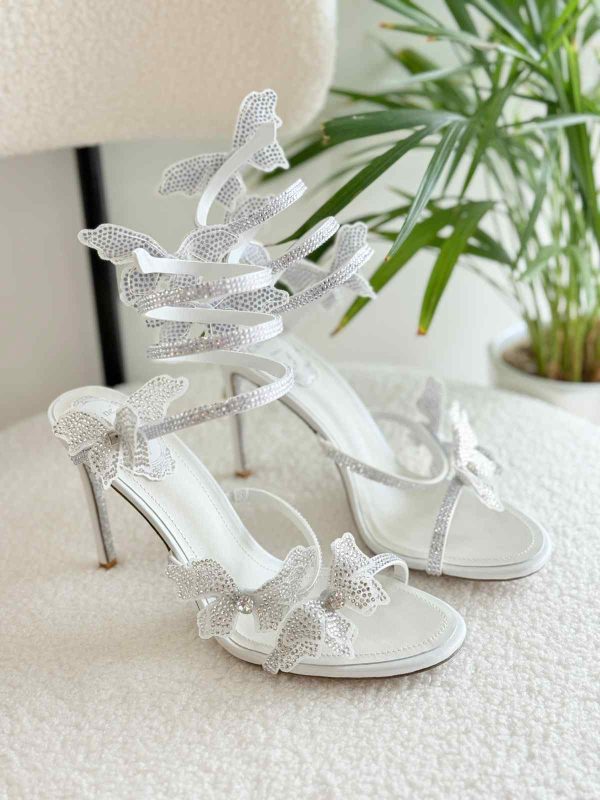 rene caovilla butterfly white colour