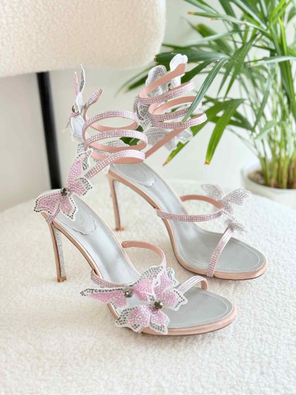 rene caovilla butterfly pink colour