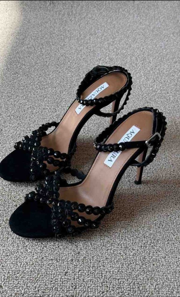 Aquazzura tequila 105 crystal heel black