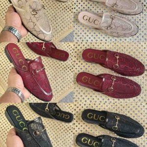 gucci princetown slipper in ivory mesh