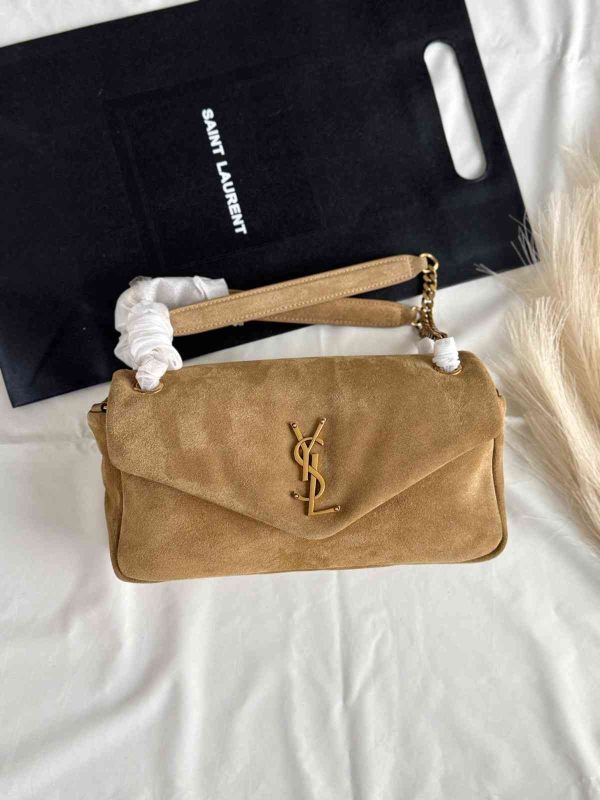 ysl calypso bag​ beige suede leather