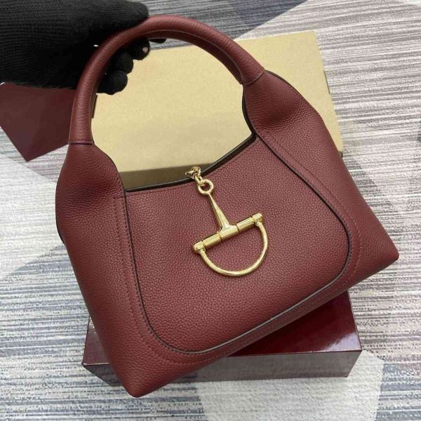 Gucci softbit medium handbag maroon red
