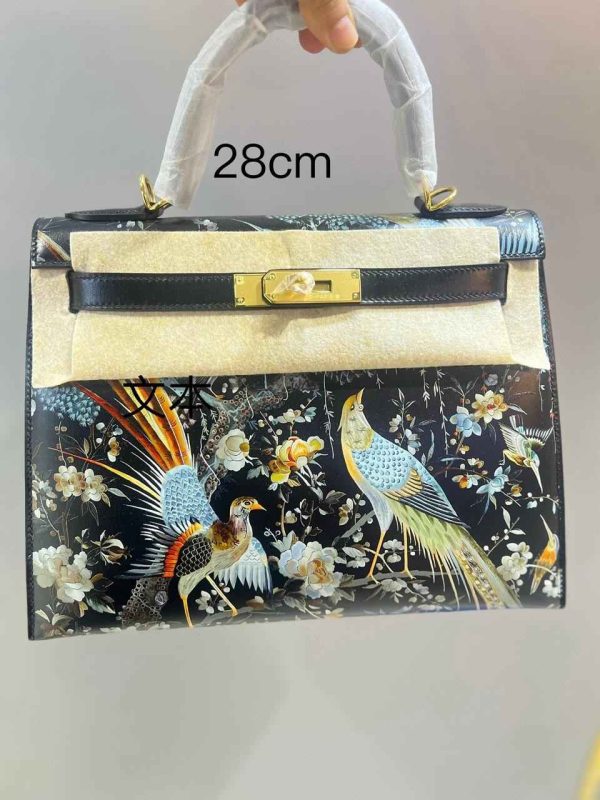 hermes printed leather birkin bag