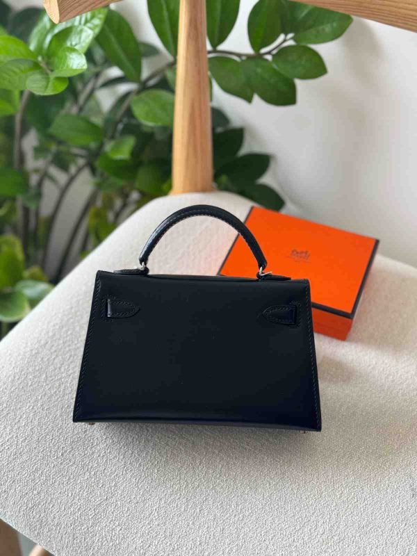 hermes cloute studded mini kelly black