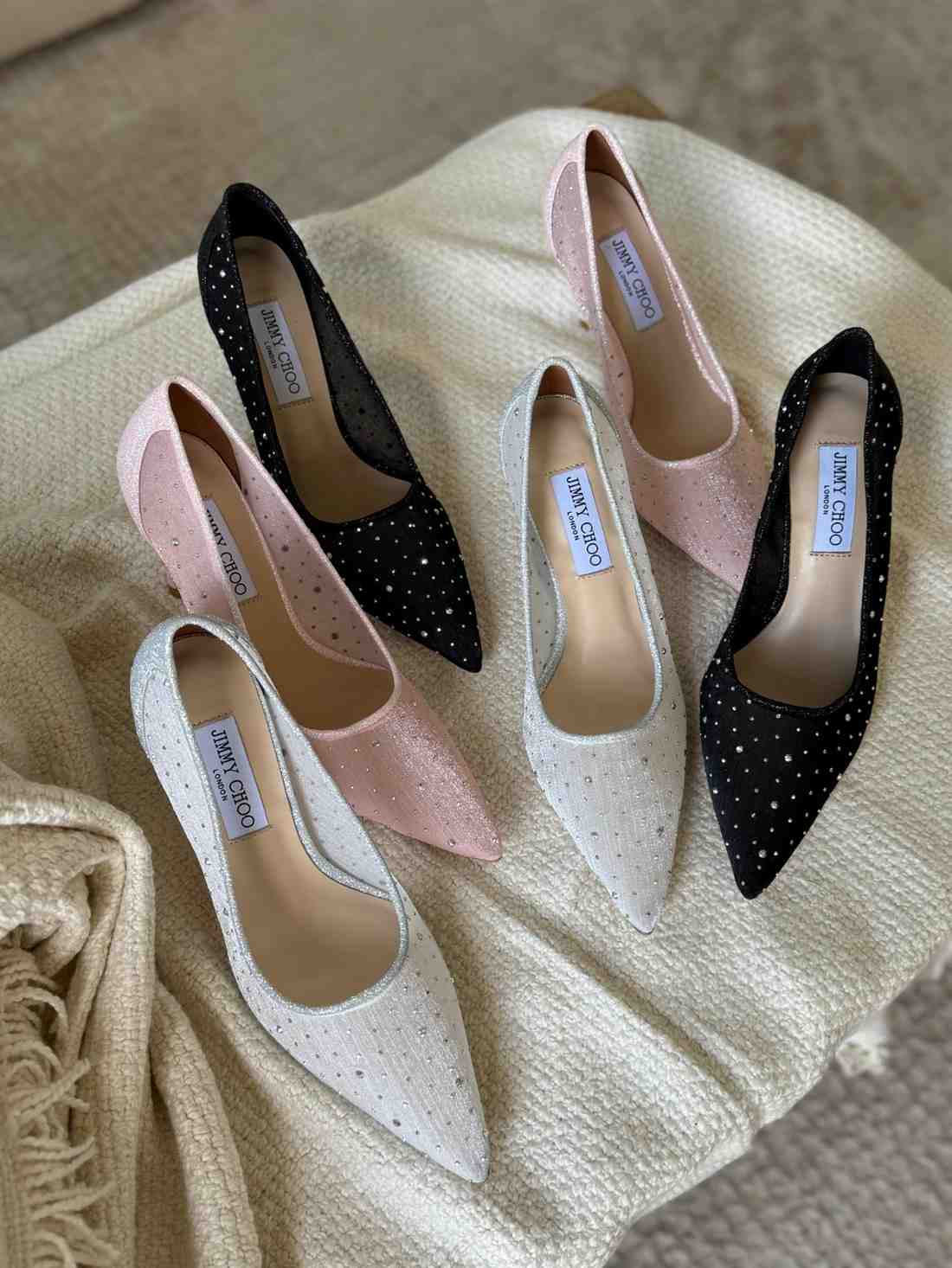 Jimmy Choo Pumps Romy Crystal Embellished Pointed Toe