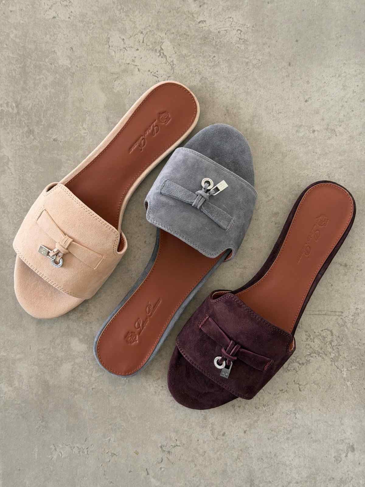 Loro Piana Summer Charms Sandals Suede Leather