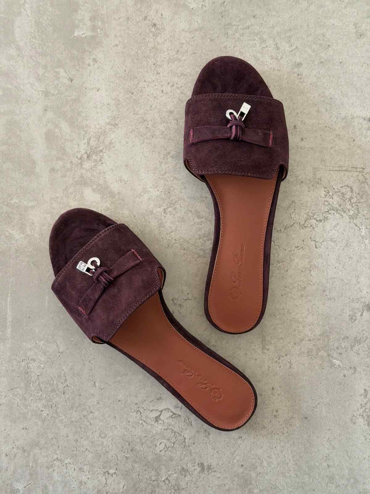 Loro Piana Summer Charms Sandals Suede Leather