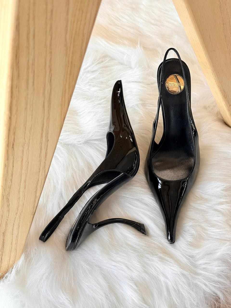 YSL vendome 110 slingback pumps black