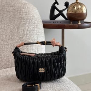 Miu Miu Wander Strap Shoulder Bag black colour