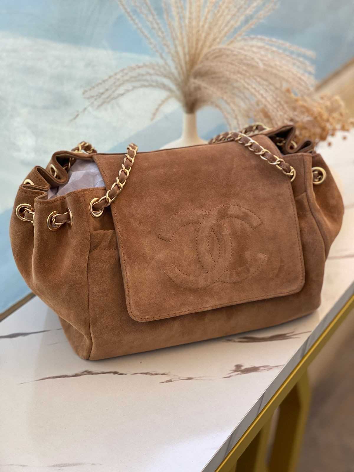 chanel vintage cc accordion suede flap dubai