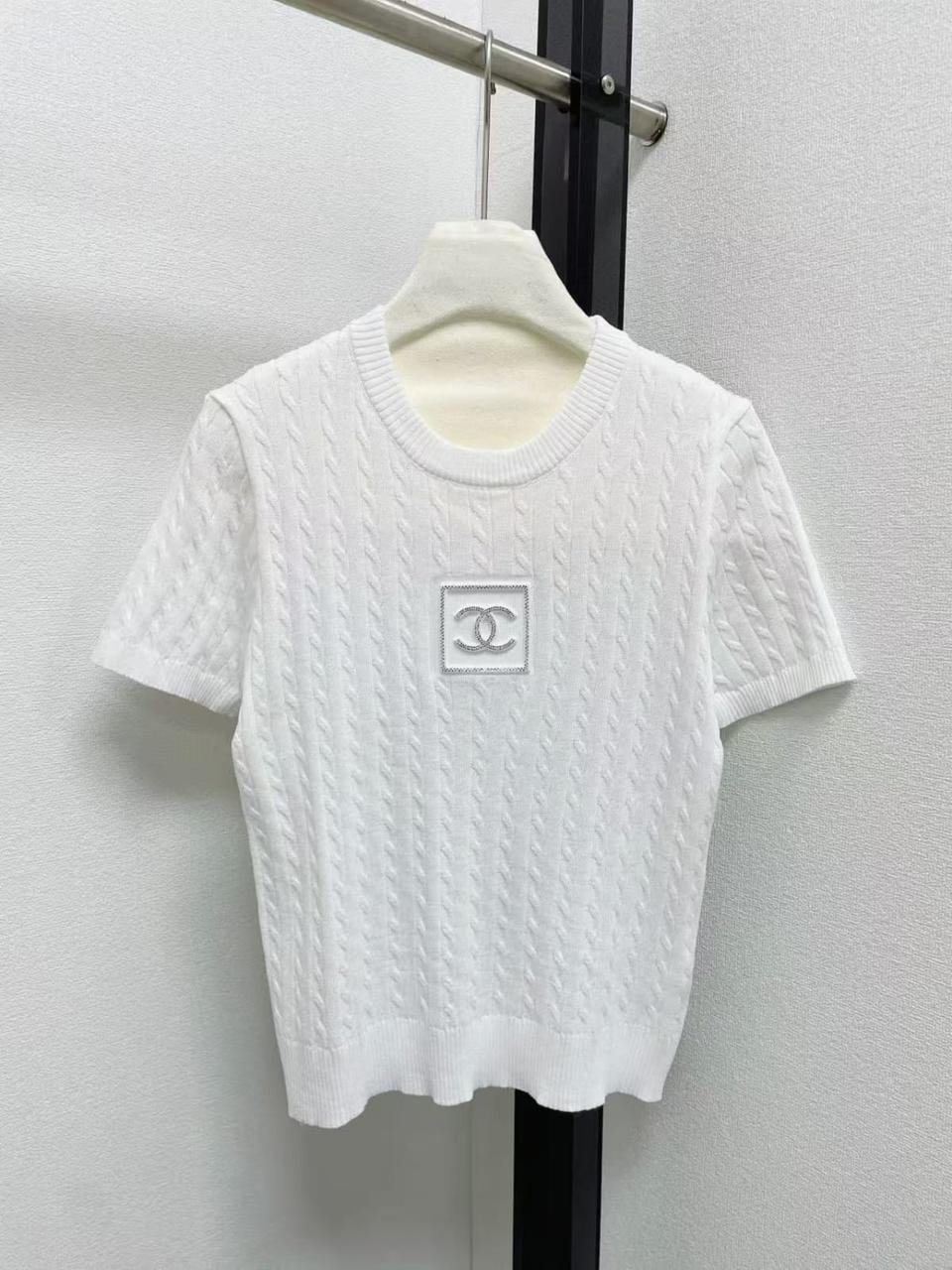 Chanel Sweater CC Cable Knit White