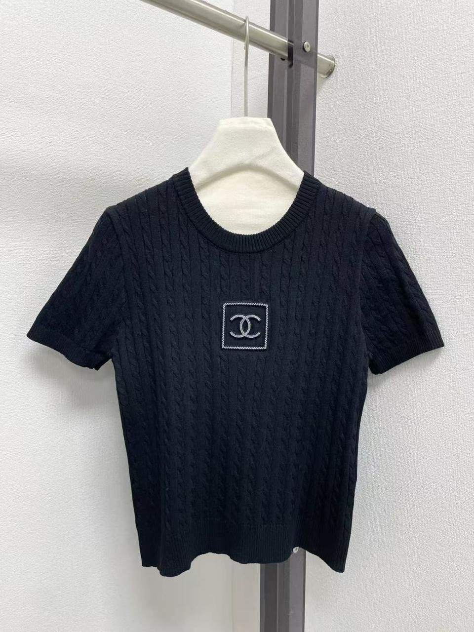 Chanel Sweater CC Cable Knit Black