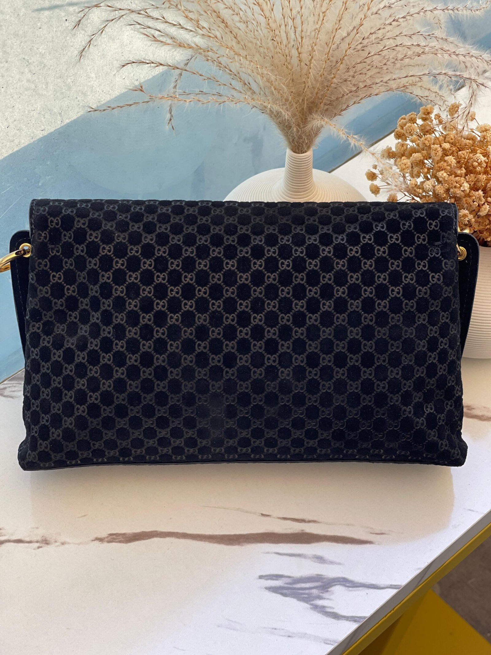 Gucci Shoulder Bag GG Chain Blue