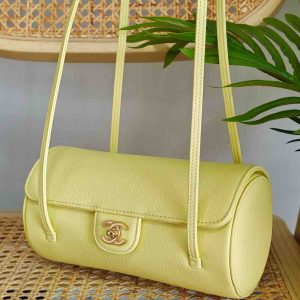 Chanel Preppy Coco Bowling Bag in yellow colour