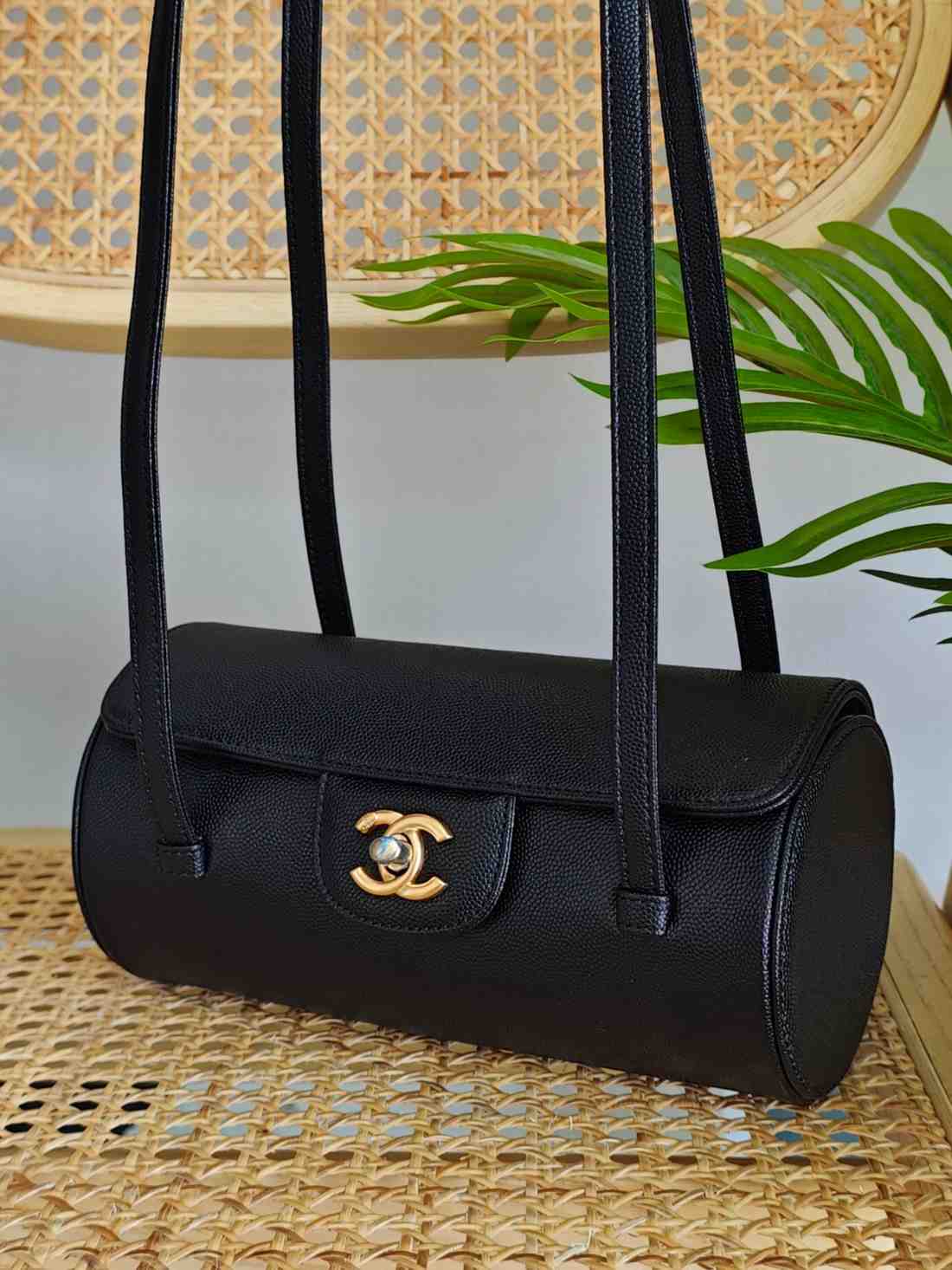 Chanel Preppy Coco Bowling Bag in black colour