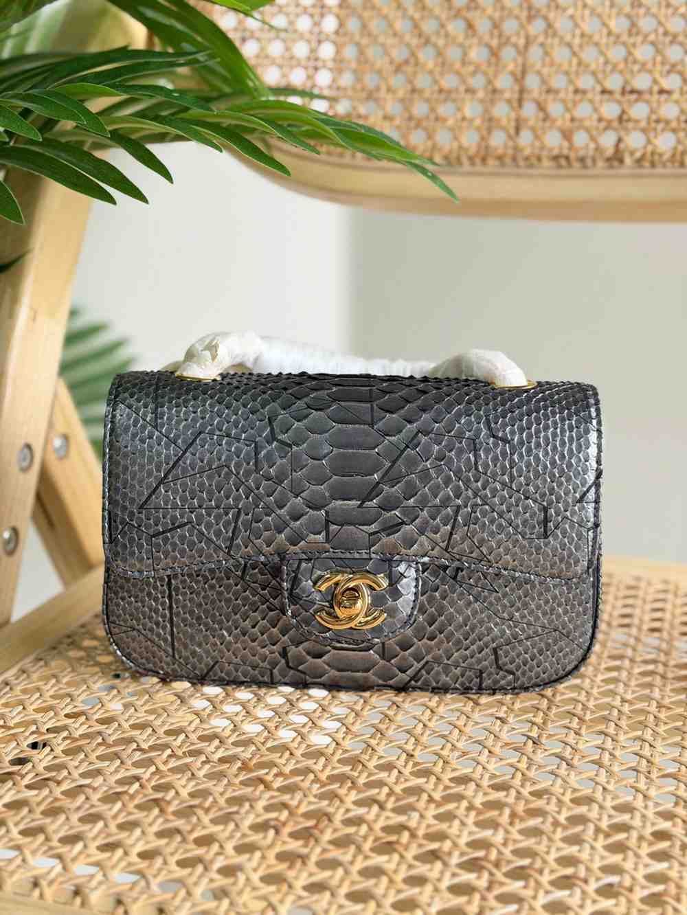 Chanel Classic Flap Bag Python Leather - Image 4