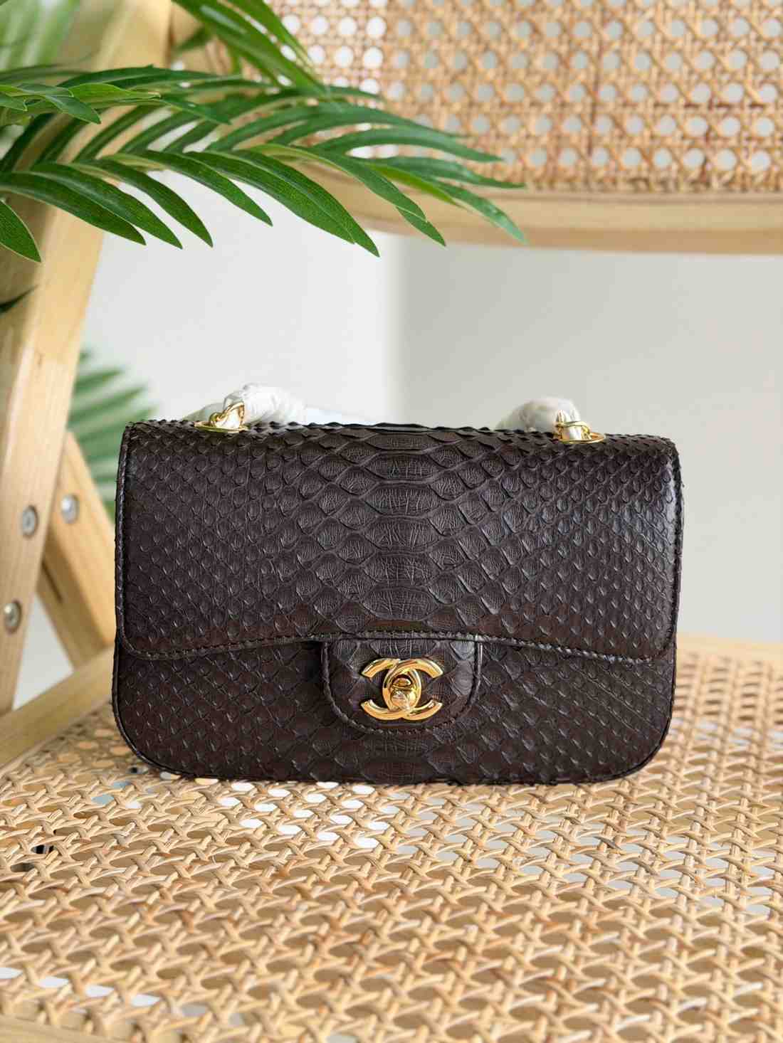 Chanel Classic Flap Bag Python Leather - Image 2