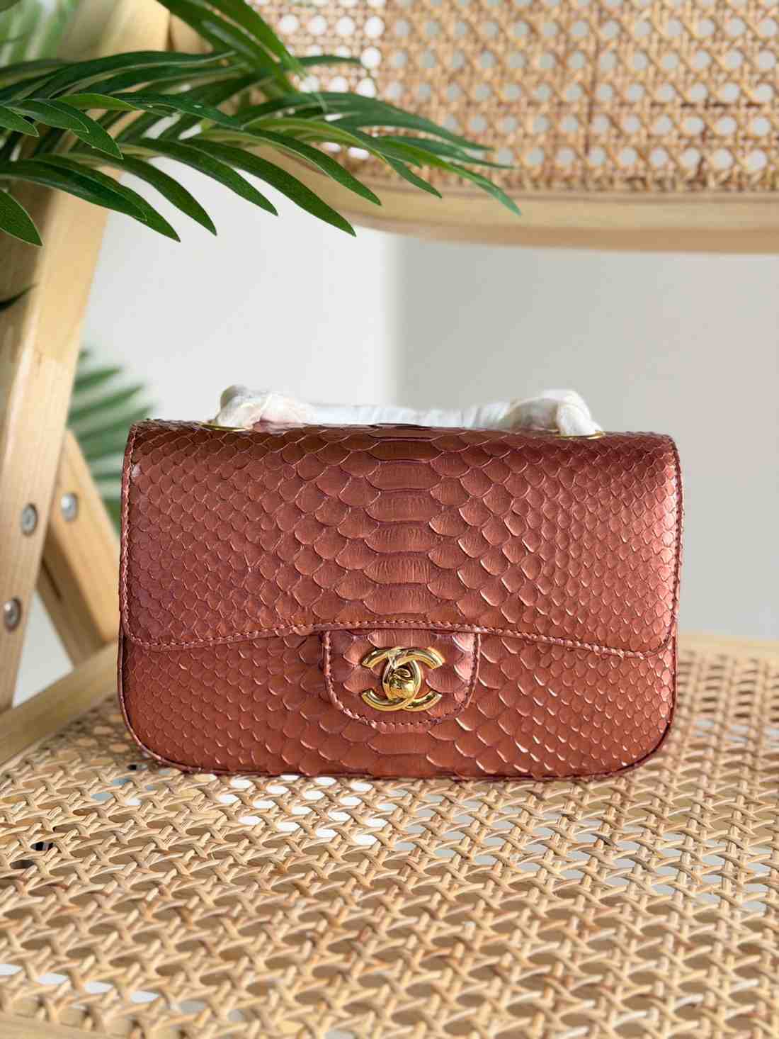 Chanel Classic Flap Bag Python Leather - Image 3