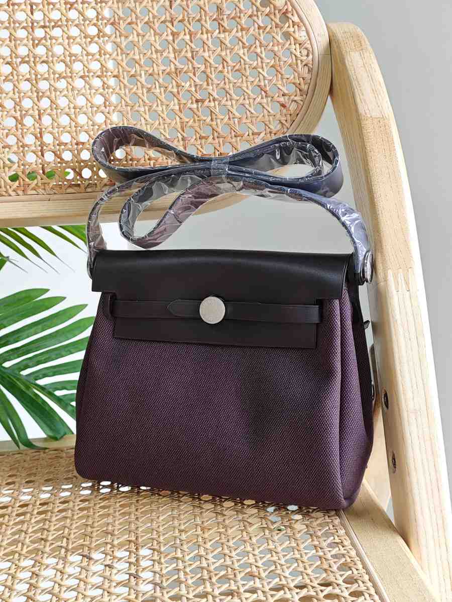 Hermès Herbag Mini Canvas And Vache Hunter leather - Image 4