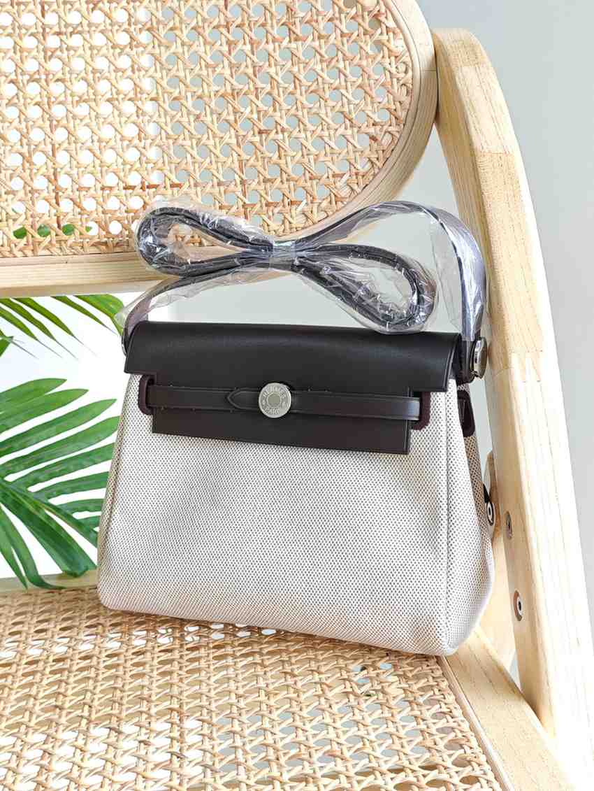 Hermès Herbag Mini Canvas And Vache Hunter leather - Image 3