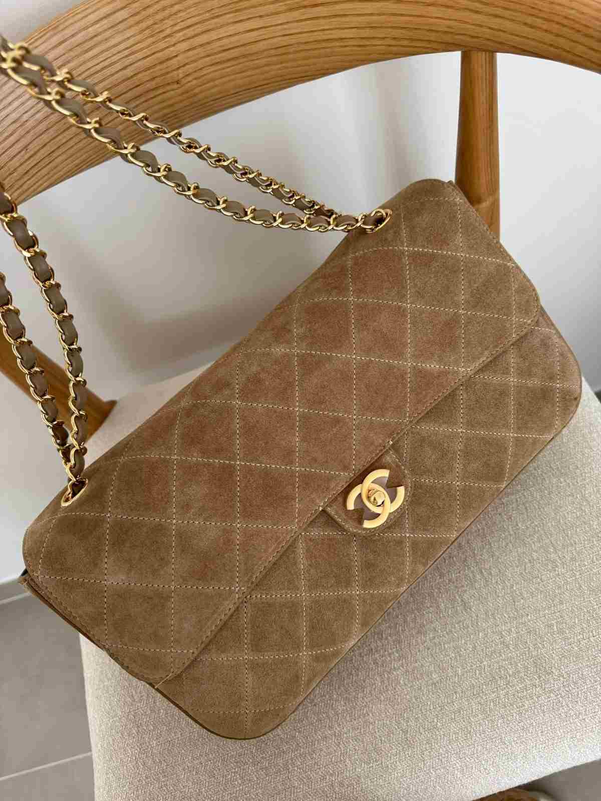 Chanel Maxi Souplissimo Flap Bag Dark Beige Suede Calfskin - Image 5