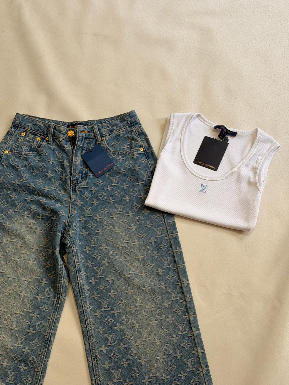 Louis Vuitton Monogram Denim Tailored Pants - Image 2